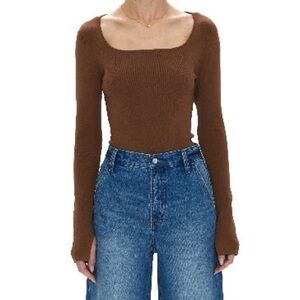 PISTOLA Jenny Square Neck long sleeve bodysuit